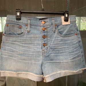 J.Crew High-rise denim short with button fly